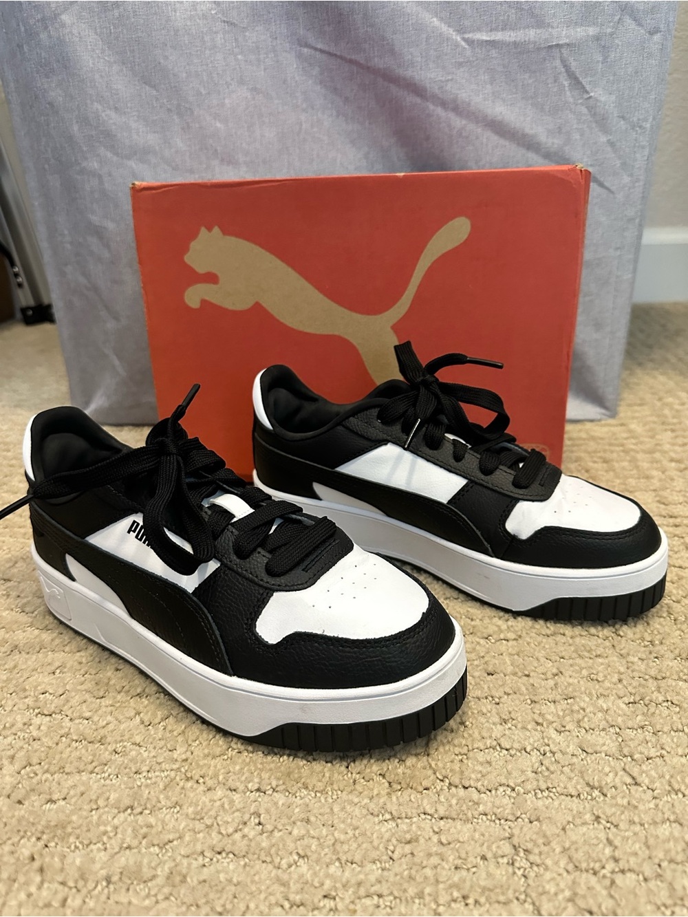 Puma Black and White Women’s Platform Sneakers
